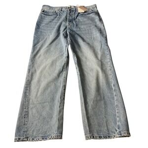 Mango Matilda Jeans Collection Straight Leg Mid-Waist Full Length Blue Size 10